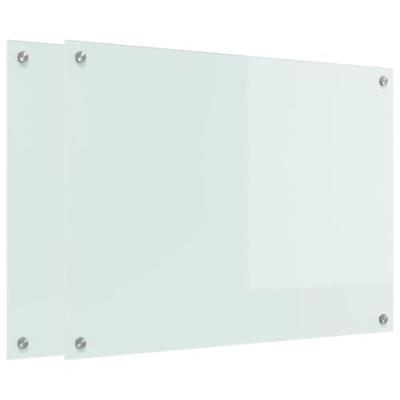 VidaXL Keuken achterwand 2 pcs wit 80 x 60 cm gehard glas VidaXL Keuken achterwand 2 pcs wit 80 x 60 cm gehard glas