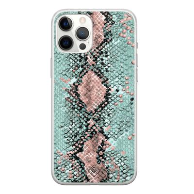 iPhone 12 Pro Max siliconen hoesje - Snake pastel