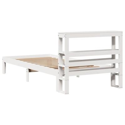 Bedframe met hoofdeinde zonder matras 200x200 cm wit