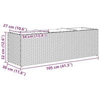 VidaXL Plantenbakken met 3 potten 2 st 105x30x32 cm poly rattan zwart - thumbnail