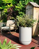 Bloempot Riviera Grijs Steen Cirkelvormig - thumbnail