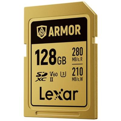 Lexar Pro Gold Armor 128GB SDXC UHS-II V60 - R280/W210 MB/s - IP68 Lexar Pro Gold Armor 128GB SDXC UHS-II V60 - R280/W210 MB/s - IP68