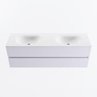 MONDIAZ VICA 150cm badmeubel onderkast Cale 2 lades. Wastafel MOON dubbel zonder kraangat, kleur Talc. - thumbnail