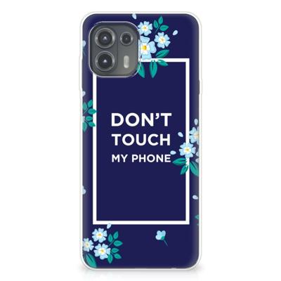 Motorola Edge 20 Lite Silicone-hoesje Flowers Blue DTMP Motorola Edge 20 Lite Silicone-hoesje Flowers Blue DTMP