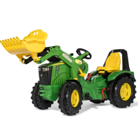 Rolly Toys rollyX-Trac Premium John Deere traptrekker 8400R incl voorlader en handrem - thumbnail