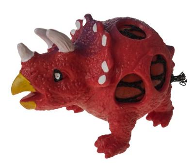 DinoWorld knijpfiguur dinosaurus jongens 11 cm siliconen rood