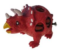 DinoWorld knijpfiguur dinosaurus jongens 11 cm siliconen rood - thumbnail