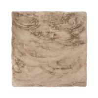 Tapeso Vierkant hoogpolig vloerkleed - Comfy plus - taupe - 200x200 cm - thumbnail