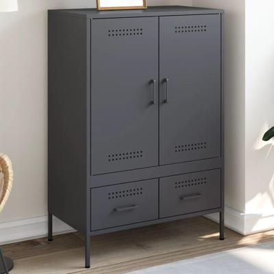 Hoge kast 68x39x101,5 cm staal antracietkleurig