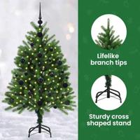 VidaXL Kerstboom met 150 led met standaard groen 120 cm pe - thumbnail