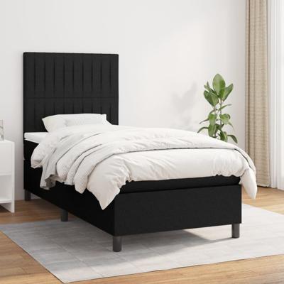 Boxspring met matras stof zwart 140x190 cm