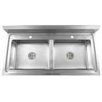 Gootsteen dubbele bakken roestvrij staal - thumbnail