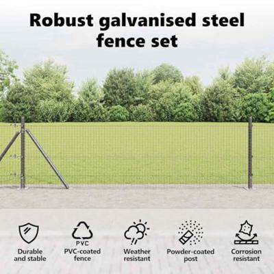 VidaXL Afrasteringspaal grijs 25 x 0,4 m (25 x 25 mm gaas)