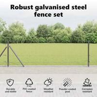 VidaXL Afrasteringspaal grijs 25 x 0,4 m (25 x 25 mm gaas) - thumbnail