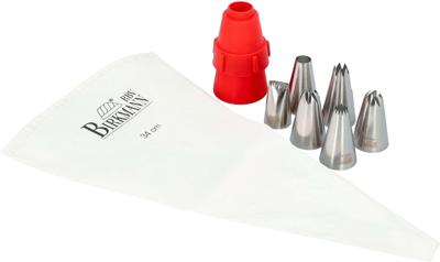 Tasca da pasticcere - BIRKMANN - EASY BAKING - Tessuto - Include 6 beccucci + 1 adattatore - 9 x 14,5 x 5,7 cm Tasca da pasticcere - BIRKMANN - EASY BAKING - Tessuto - Include 6 beccucci + 1 adattatore - 9 x 14,5 x 5,7 cm
