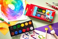 Faber Castell Waterverfdoos 12 kleuren (diameter 30cm) - thumbnail