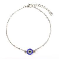 2 stuks Crystal Turkse Evil Blue Eyes vrouwen schoentjes Barefoot Chain armbanden (zilver) - thumbnail