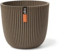 Capi Bloempot Groove Warm Taupe Ø16,5cm - thumbnail
