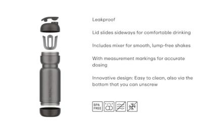 Mepal Shakebeker - graphite black - 800ml - thumbnail