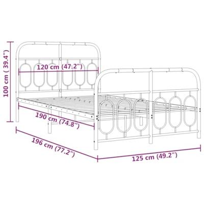 Bedframe met hoofd- en voeteneinde metaal wit 120 x 190 cm - thumbnail