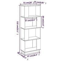 Boekenkast/kamerscherm 51x25x132 cm grenenhout honingbruin - thumbnail