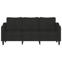 Driezitsbank 180 cm stof zwart - thumbnail