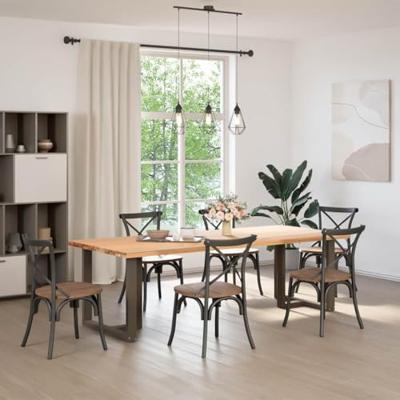 Eettafelpoten 2 st T-vormig 80x35x(72-73) cm staal naturel