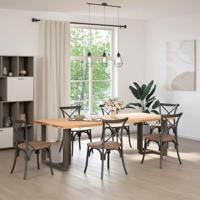 Eettafelpoten 2 st T-vormig 80x35x(72-73) cm staal naturel - thumbnail