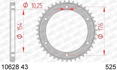 AFAM Chain wheel 525 43z steel silver