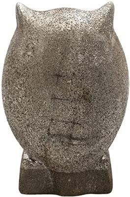 Clayre & Eef Beeld Uil 23 cm Grijs Keramiek Woonaccessoires