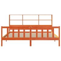 Bed met boekenkast zonder matras grenenhout wasbruin 180x200 cm - thumbnail