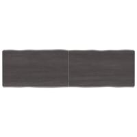 Tafelblad natuurlijke rand 140x40x(2-6)cm eikenhout donkerbruin - thumbnail