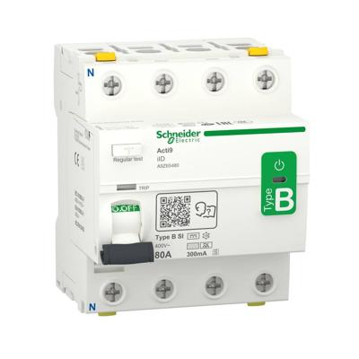 Schneider Electric A9Z65480 Aardlekschakelaar Aardlekschakelaar voor AC/DC B 80 A 0.3 A