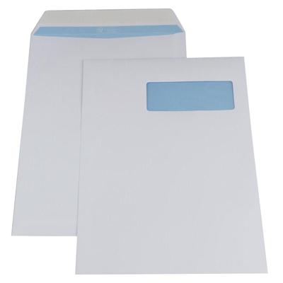 Gallery enveloppen ft 230 x 310 mm, venster rechts, stripsluiting, binnenzijde blauw, doos van 250 stuks Gallery enveloppen ft 230 x 310 mm, venster rechts, stripsluiting, binnenzijde blauw, doos van 250 stuks