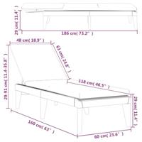 Ligbed met kussen 186x60x29 cm polypropeen wit - thumbnail