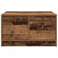 Salontafel met lades 70,5x70x40 cm oud hout - thumbnail