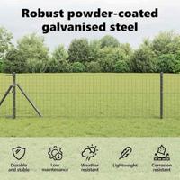 VidaXL Afrasteringspaal 13 pcs grijs staal - thumbnail