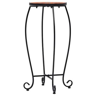 VidaXL Bijzettafels mozaïek 3 st keramiek terracottakleurig