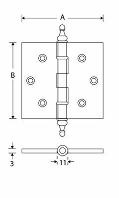 Kogellager scharnier ReH 89x89mm MMZ vaa Kogellager scharnier ReH 89x89mm MMZ vaa