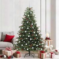 VidaXL Kunstkerstboom groen 210 cm pvc en metaal en plastic - thumbnail