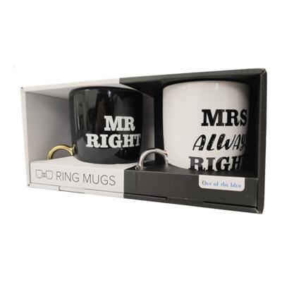 Porseleinen mokken Mr Right & Mrs Always Right