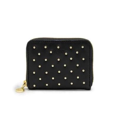 Leren dames portemonnee - zwart studs - MŌSZ Sophie Leren dames portemonnee - zwart studs - MŌSZ Sophie