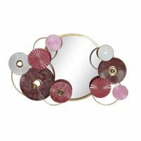 Wandspiegel DKD Home Decor Wit Roze Gouden Modern Cirkels 116 x 8 x 71 cm - thumbnail