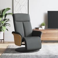 Fauteuil verstelbaar met voetensteun stof donkergrijs - thumbnail
