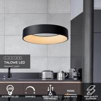 Lucide TALOWE LED - Hanglamp - Ø 60 cm - LED Dimb. - 1x39W 3000K - Zwart - thumbnail