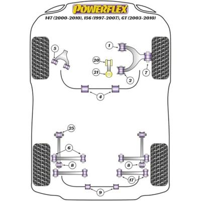 Silentblock Powerflex PFR1-819-14 Verstevigingsbalk