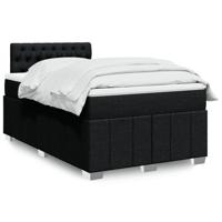 Boxspring met matras stof zwart 120x190 cm - thumbnail