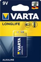 Varta 6LP3146 Longlife 9V Block batterij 6LR61 (verpakt per stuk) Alkaline E-Block Batterijenideaal voor brandmelder rookmelder stemapparaat - thumbnail