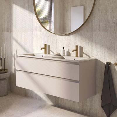 Ben Tendenza badmeubel incl. keramische wastafel met 2 kraangaten 120x46x62cm zand