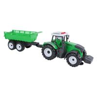 2-Play Tractor met aanhanger met kiepfunctie licht geluid frictie 45 cm - thumbnail